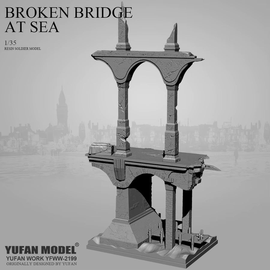 Fantasy Ruined Tower with Columns 1/35 Resin Diorama Model Kit - resin model view 3