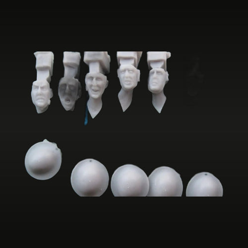 WWII British Soldier Head Set 6-Figure 1/35 Scale Resin Kit