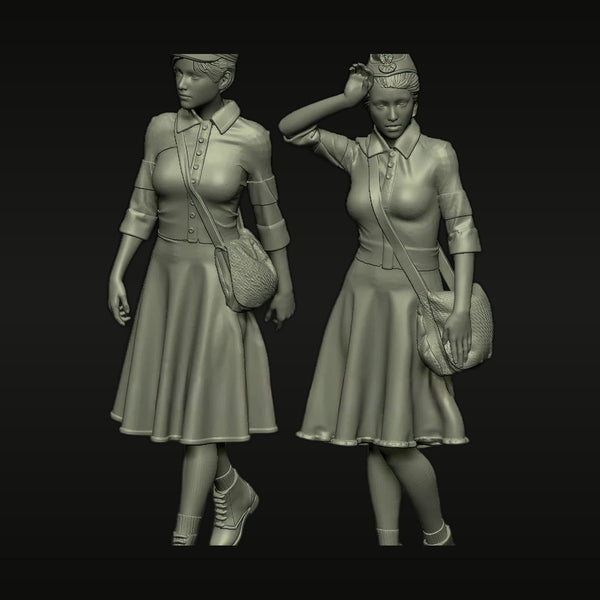 WWII Female Service Personnel Set 1945 1/35 Resin Figure Kit