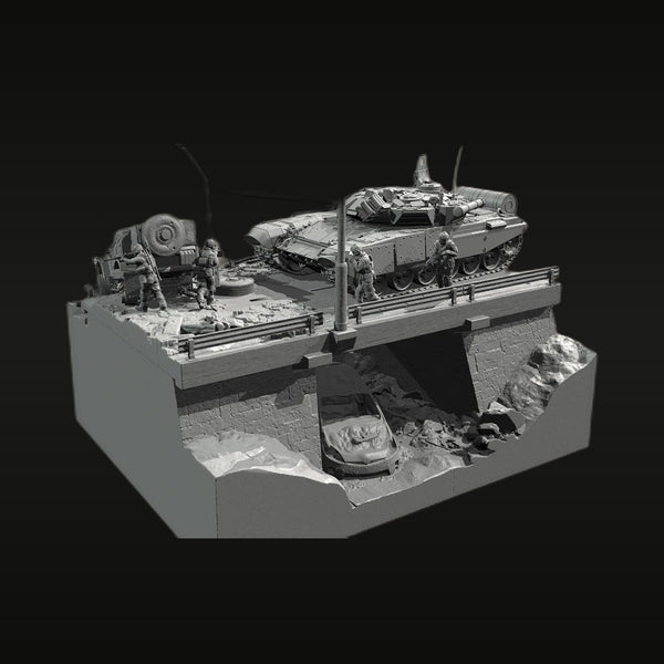 Modern T-80 Tank Fortified Position Diorama 1/72 Resin Kit