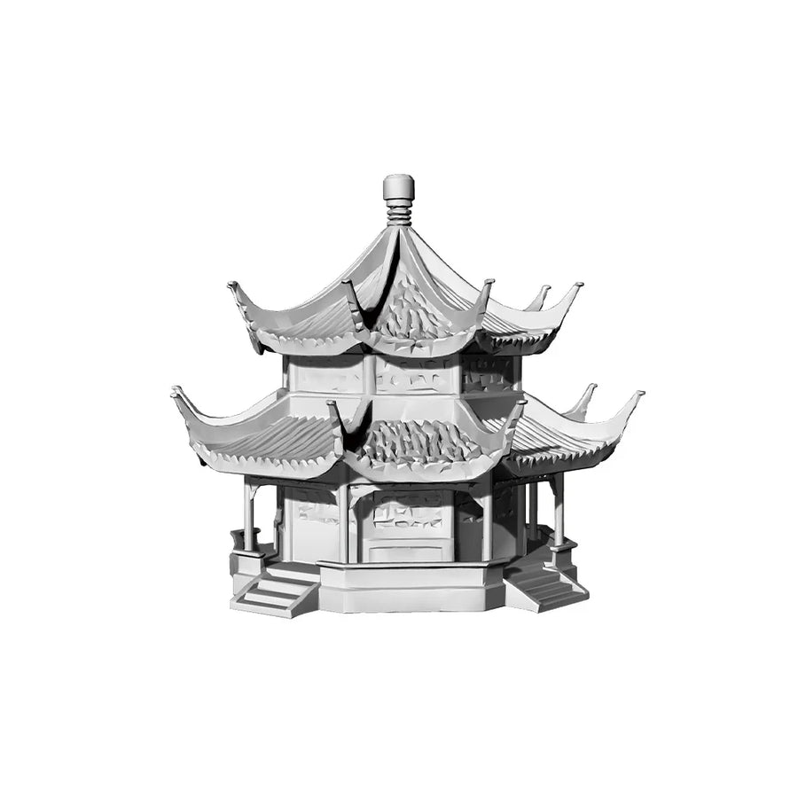 RHMG 1/- Octagonal Pavilion 3D Printed Architectural Model Decor Miniature Building for Deskdesktop Ornament