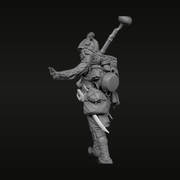 Napoleonic French Infantryman Leaping with Musket 54mm Resin Figure