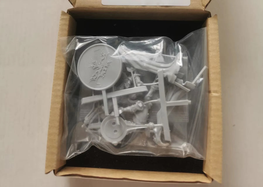 Fantasy Female Armored Knight with Banner 28mm Resin Figure Kit - resin model view 2