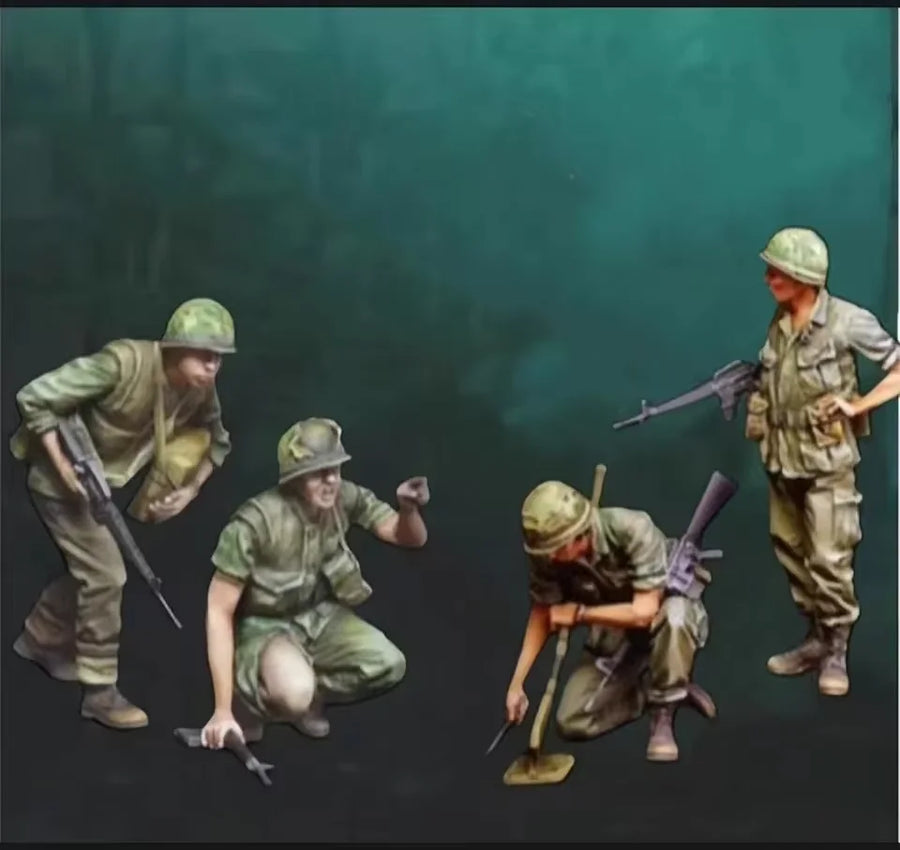 Vietnam War US Infantry Squad 4-Figure Set 1/35 Resin Kit - resin model view 2