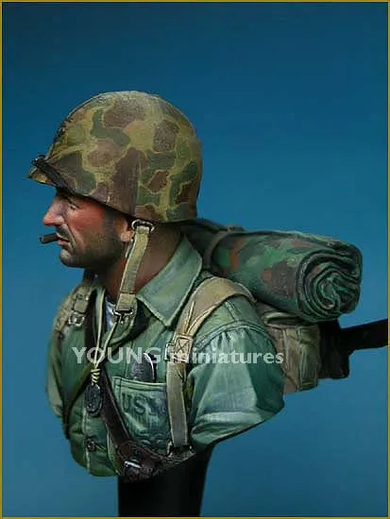 1/10 USMC IWOJIMA 1945 Resin Figure Bust GK Military Theme of World War II WWII Uncoated No Colour