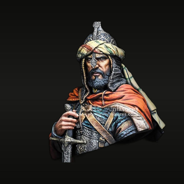 Medieval Arabian Warrior with Spiked Helm 1/10 Resin Bust