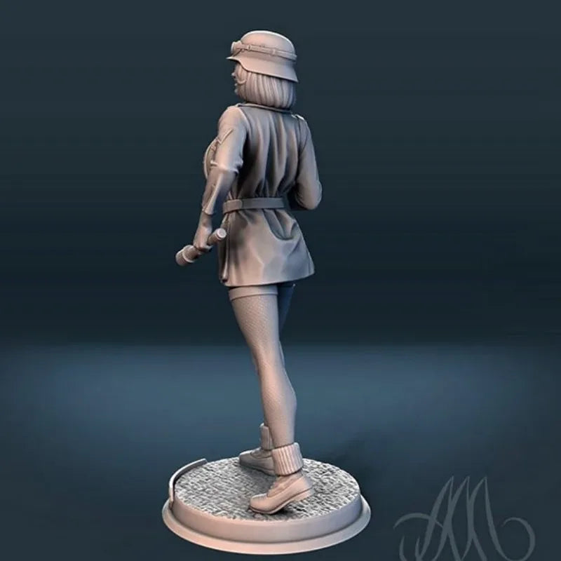 WWII German Afrika Korps Pinup Female Soldier 1/24 Resin Figure Kit - resin model view 5