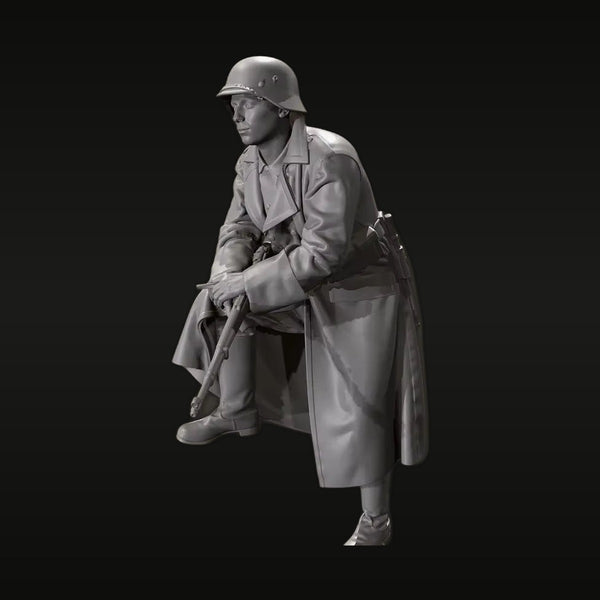 WWII German Wehrmacht Soldier Seated with K98 1/35 Resin Figure Kit