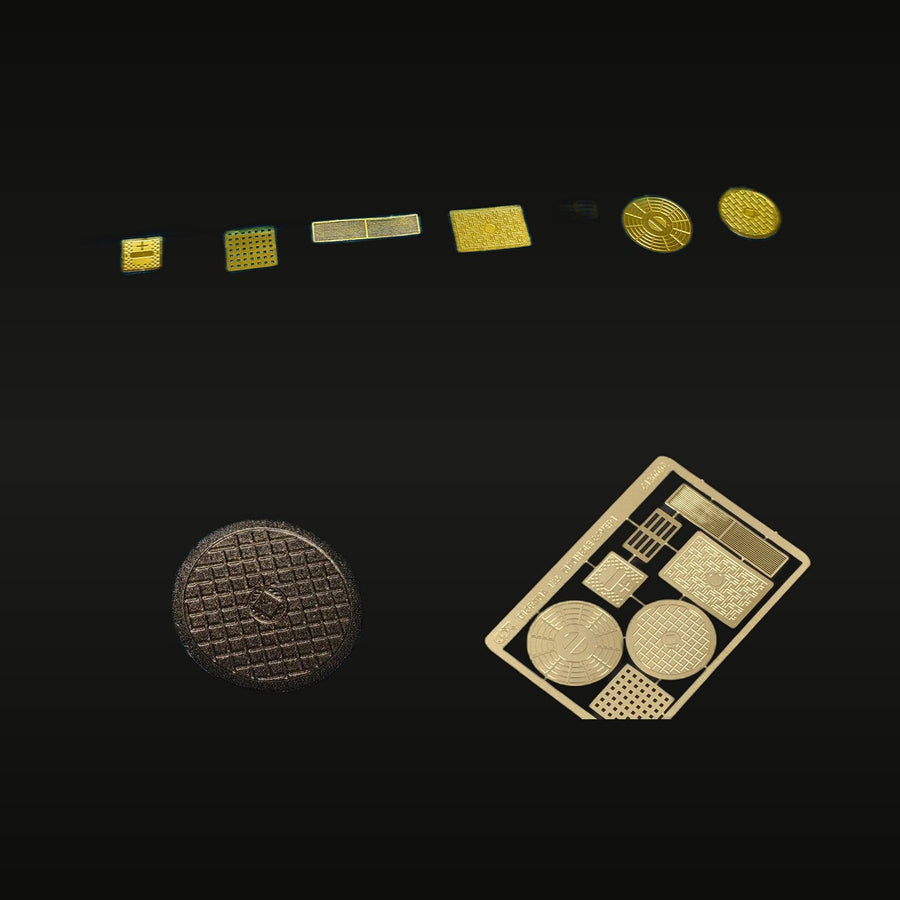 Metal Manhole Cover Sewer 1/35 Resin Terrain Diorama Kit - unpainted resin model kit