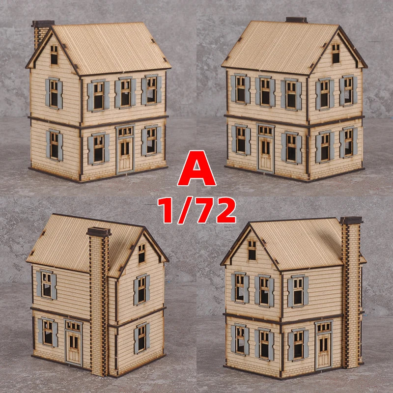 Assembly Architectural Model Sand Table Bell Tower Clock Tower Belfry Europe Building House Shop Diorama Scale Model Kit 1/72