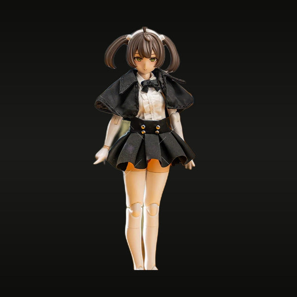 Anime School Girl Twin-Tail with Bow Tie 1/12 Resin Figure Kit