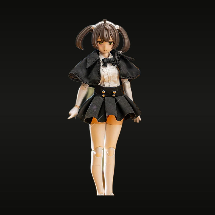 Anime School Girl Twin-Tail with Bow Tie 1/12 Resin Figure Kit - unpainted resin model kit