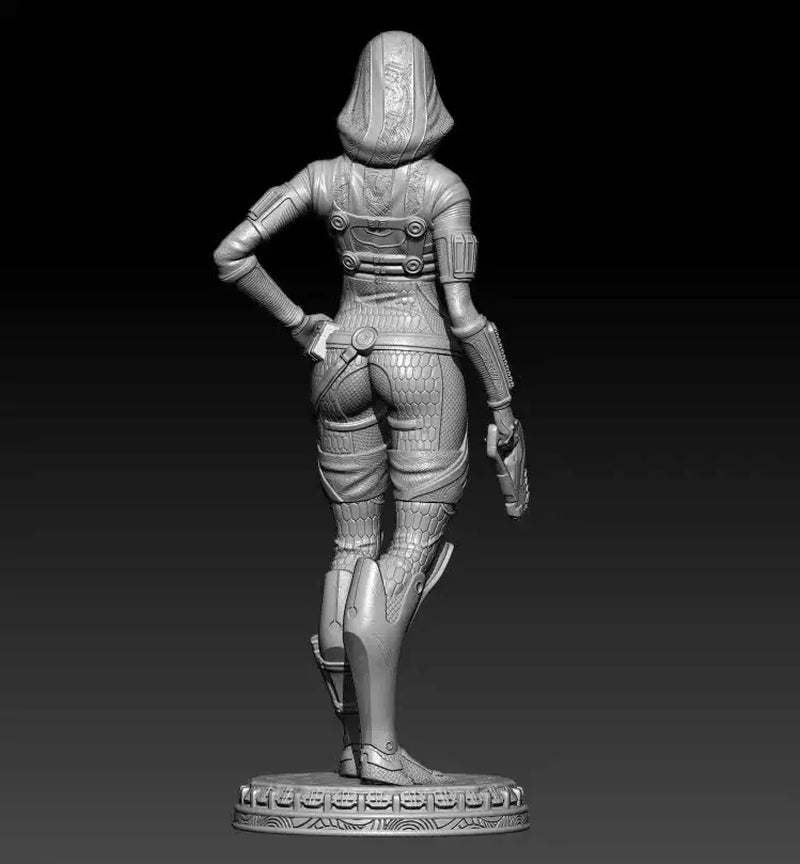 Sci-Fi Female Commando Hooded Tactical Soldier 1/18 Resin Figure Kit - resin model view 2