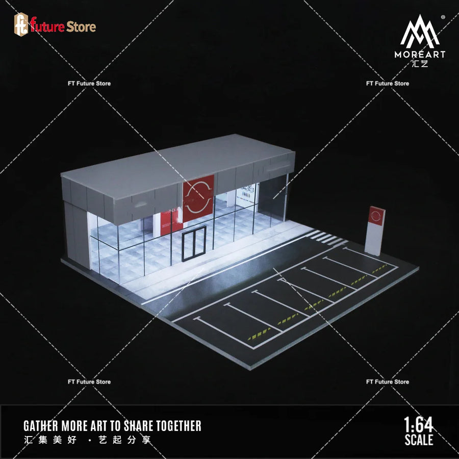 1/64 Scale Simulate Miniature Parking Lot Light Architecture Diorama Car Park Street Scene Building Model Showroom Decor Display