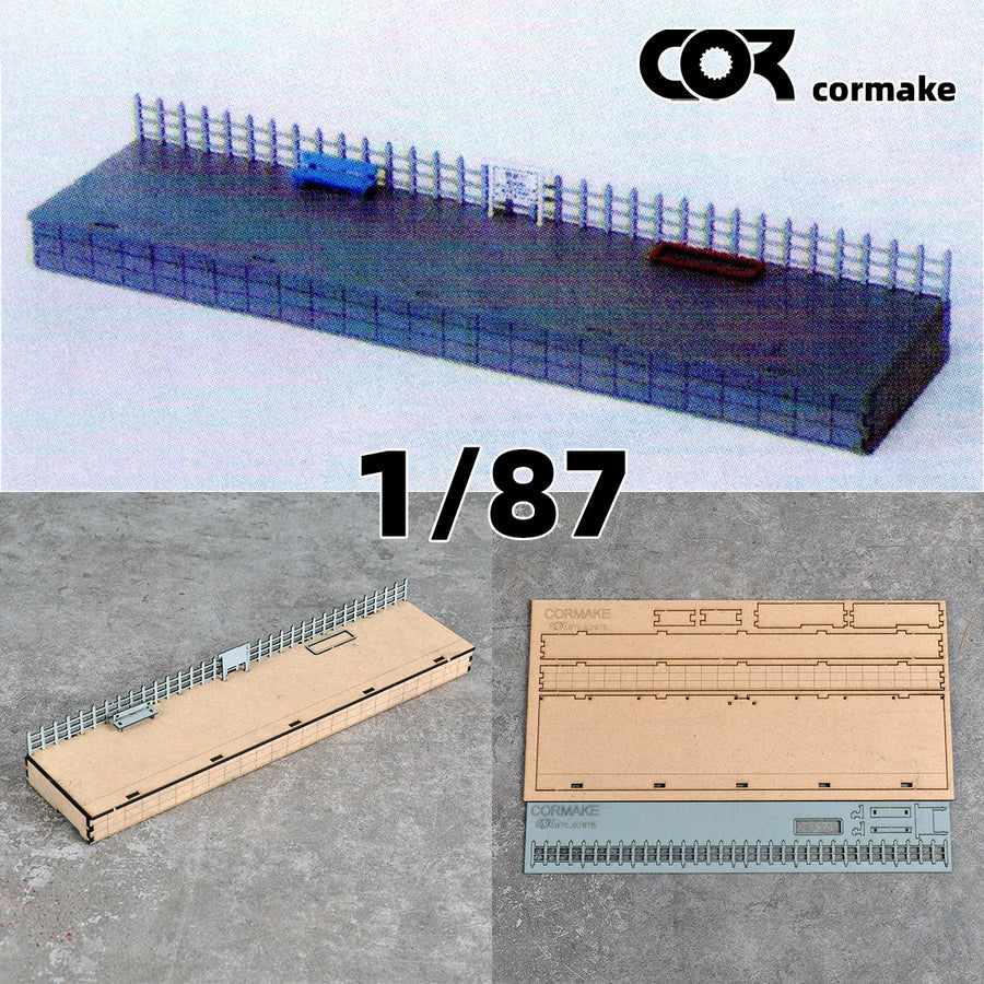 Assembly Architectural Sand Table Train Railway Residence Dwelling Railway Station Platform Diorama Scale Model Kit 1/87