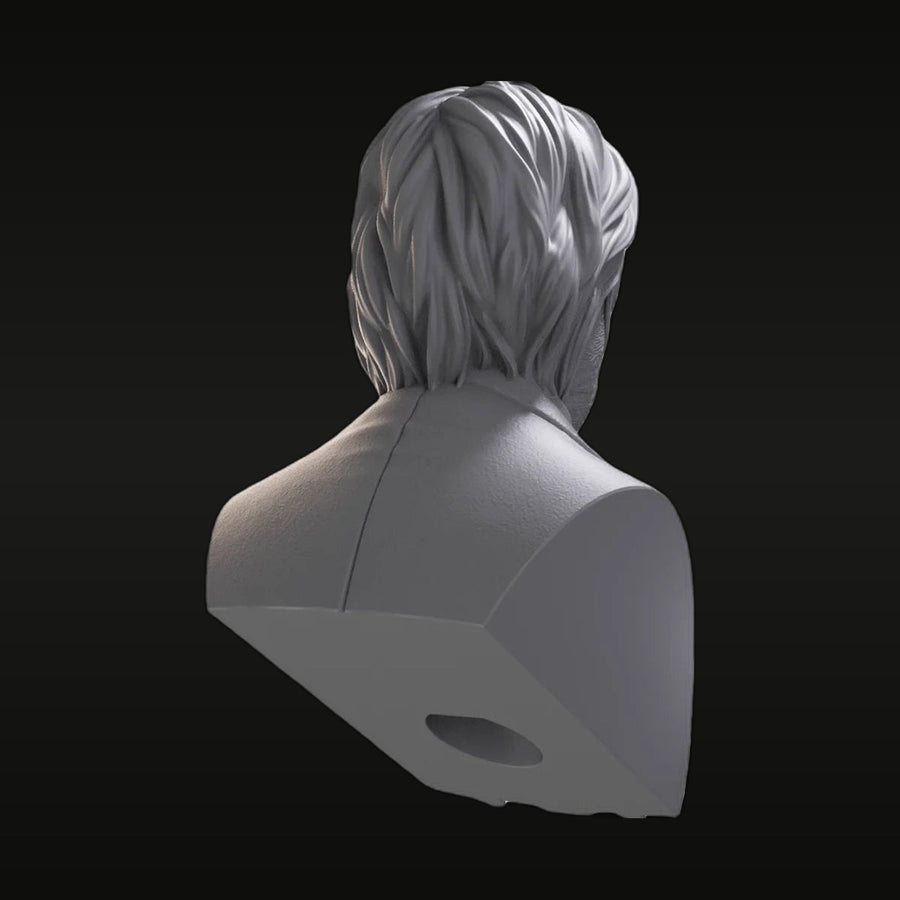 Male Fantasy Character Portrait Bust with Flowing Hair 55mm Resin - unpainted resin model kit
