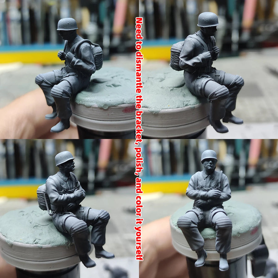Germany Parachute Troops Paratrooper Paratroops Soldier Figure Soldier Team Assembly Scale Model Kit 6 Pcs 1/72 1/35 1/48