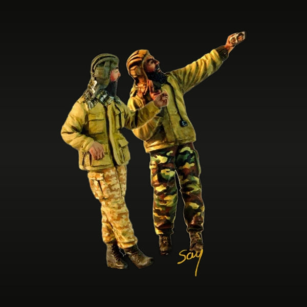 Modern Middle Eastern Fighters Set with Local Guide 1/35 Resin Figure Kit