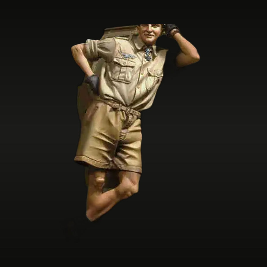 WWII German Luftwaffe Pilot Tropical Uniform Figure 90mm Resin Kit - unpainted resin model kit