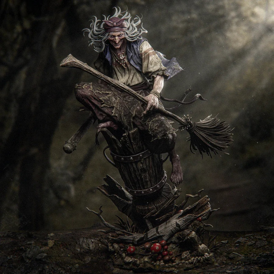 Fantasy Hag Witch with Staff 65mm Resin Figure Kit - resin model view 2