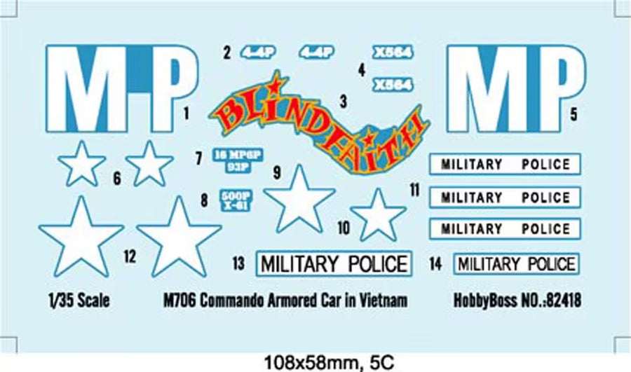 Hobbyboss 82418 1/35 Scale US M706 Commando Armored Car Vehicle in Vietnam Military Gift Plastic Assembly Model Toy Building Kit