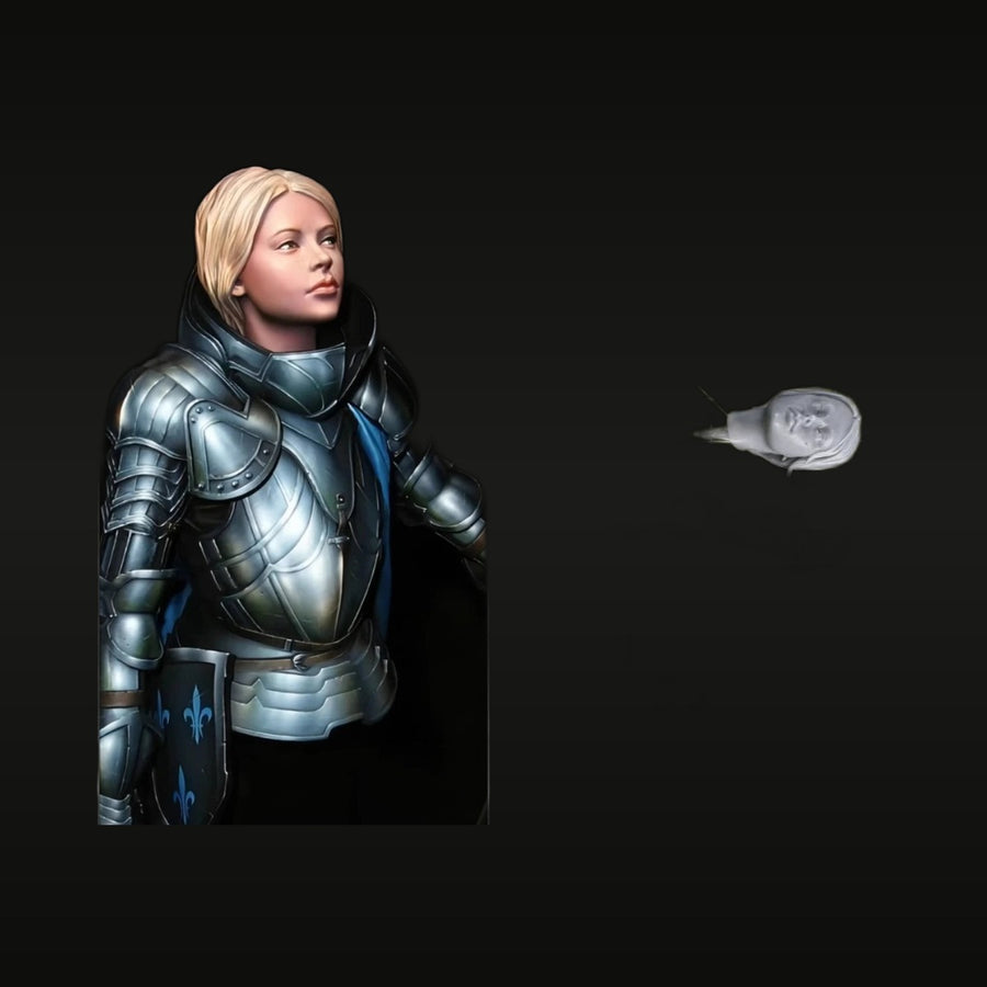 Medieval Knight Joan of Arc 1/10 Resin Bust Kit - unpainted resin model kit