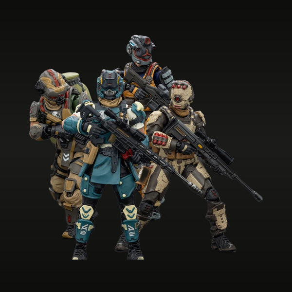 Sci-Fi Cyberpunk Tactical Operator Team with Sniper Rifles 32mm Resin 4-Figure Kit