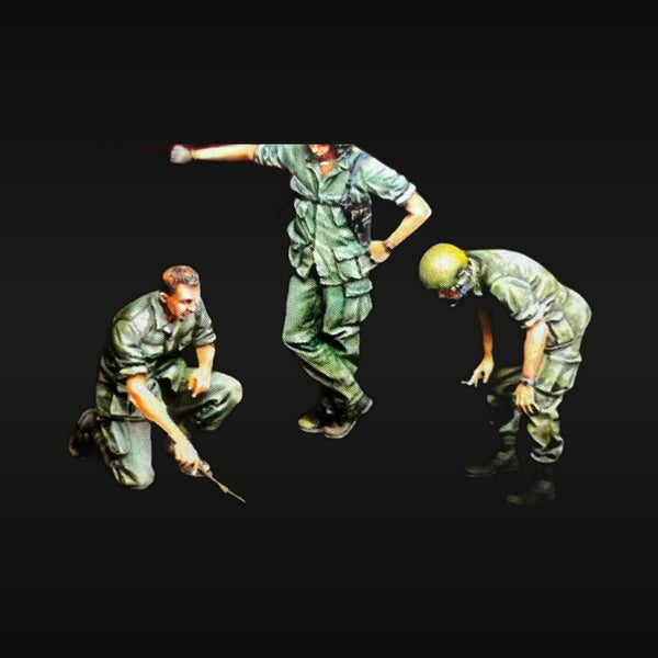 WWII American Rifle Squad 3-Figure Set 1/35 Resin Figure Kit