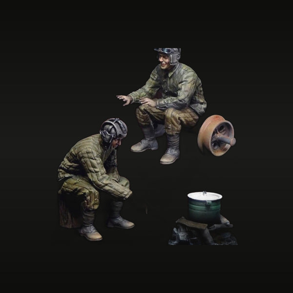 Modern US Army Soldiers Crouching & Standing Set 1/35 Resin Figure Kit