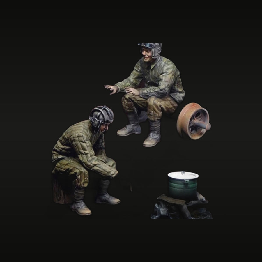 Modern US Army Soldiers Crouching & Standing Set 1/35 Resin Figure Kit - unpainted resin model kit