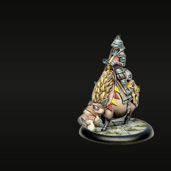 Fantasy Pig Knight Sir Hogswash Mounted with Sword 75mm Resin Figure Kit