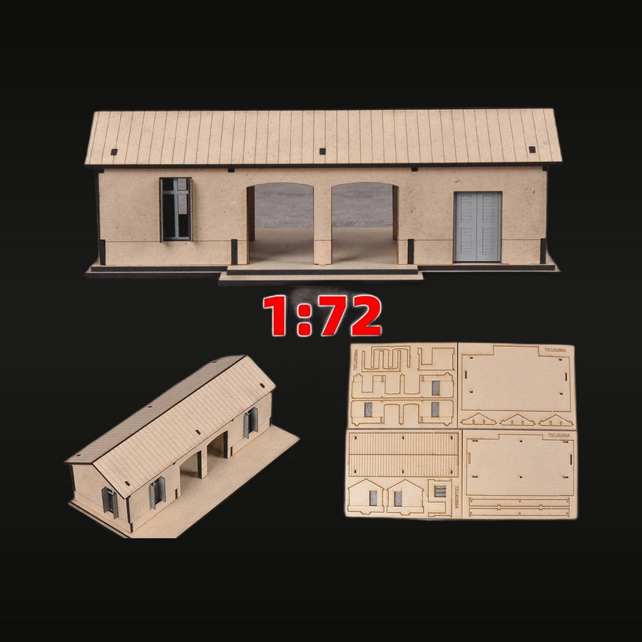 European Railway Station Bungalow Building 1:72 Resin Terrain Kit - unpainted resin model kit
