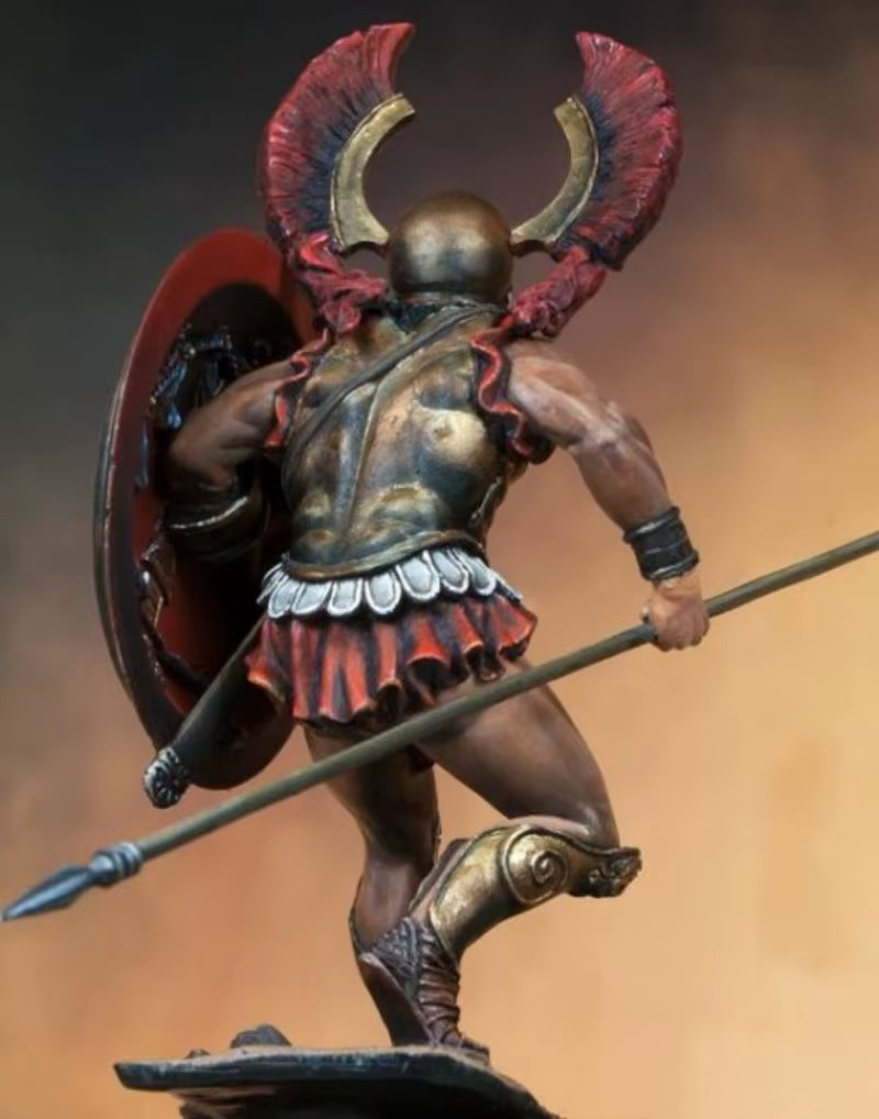 Ancient Greek Hoplite Warrior with Horned Helm 1/24 Resin Figure - resin model view 4