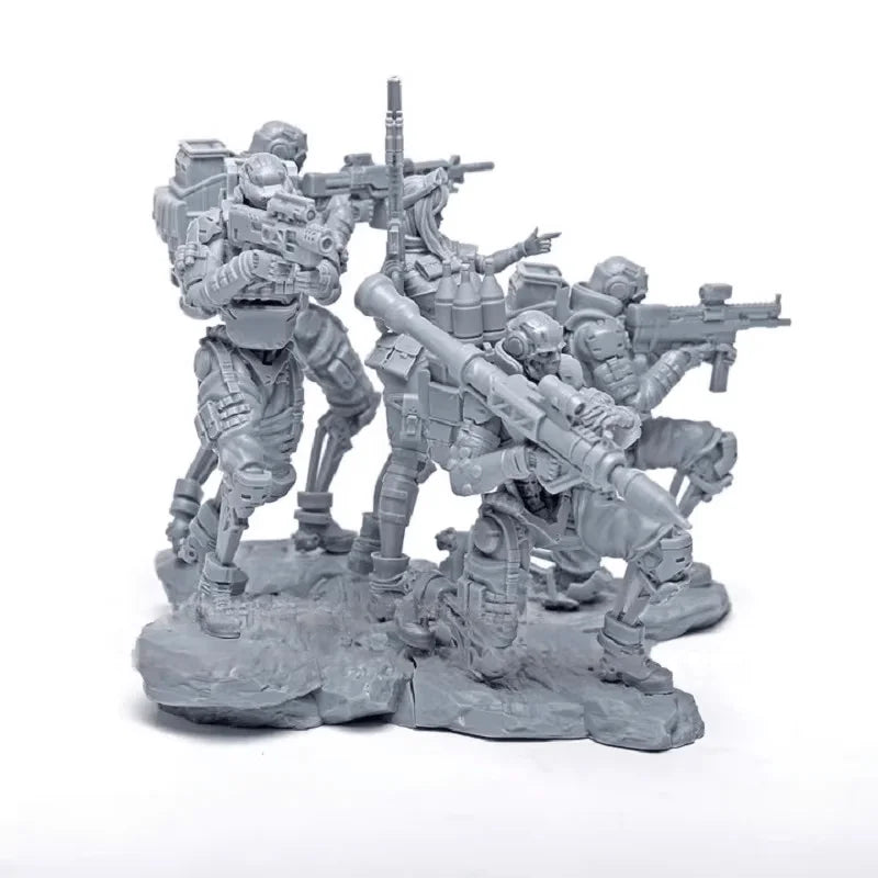 Sci-Fi Talon Task Force Mecha Soldiers Set 28mm Resin Figure Kit - resin model view 3