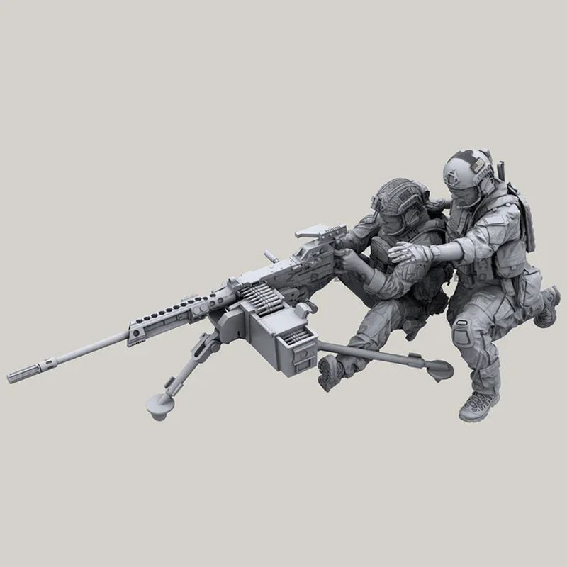 Modern Military Sniper Team Bolt-Action Rifle & Spotter 1/35 Resin Figure Set Kit - resin model view 3
