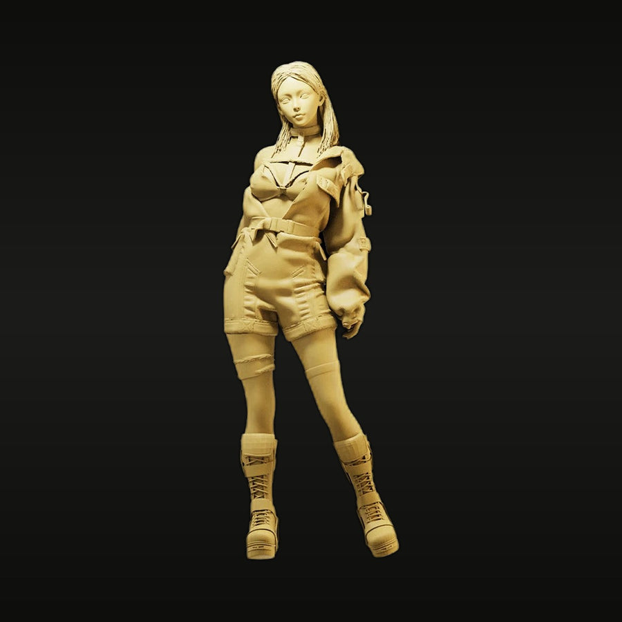 Cyberpunk Girl in Tactical Suit 1/64 Resin Figure Kit - unpainted resin model kit