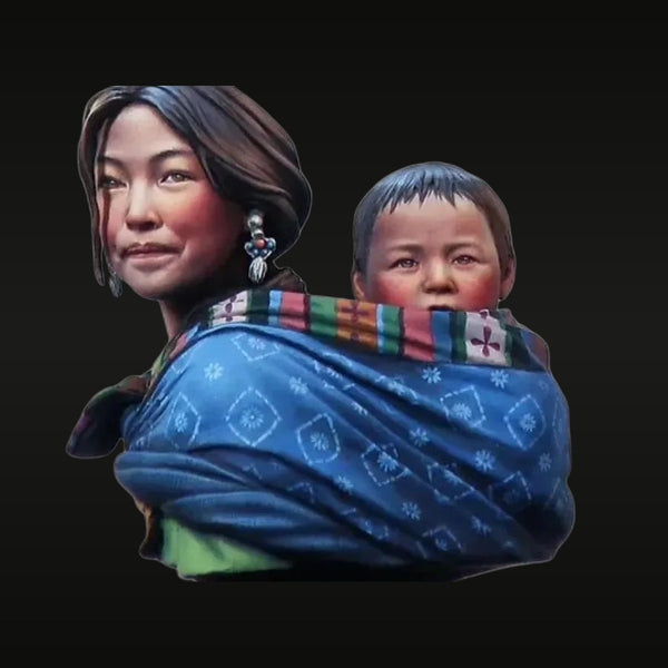 Tibetan Mother with Child 1/12 Scale Resin Bust Kit