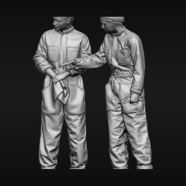 WWII German Tank Crew in Conversation 1/35 Resin Figure Set