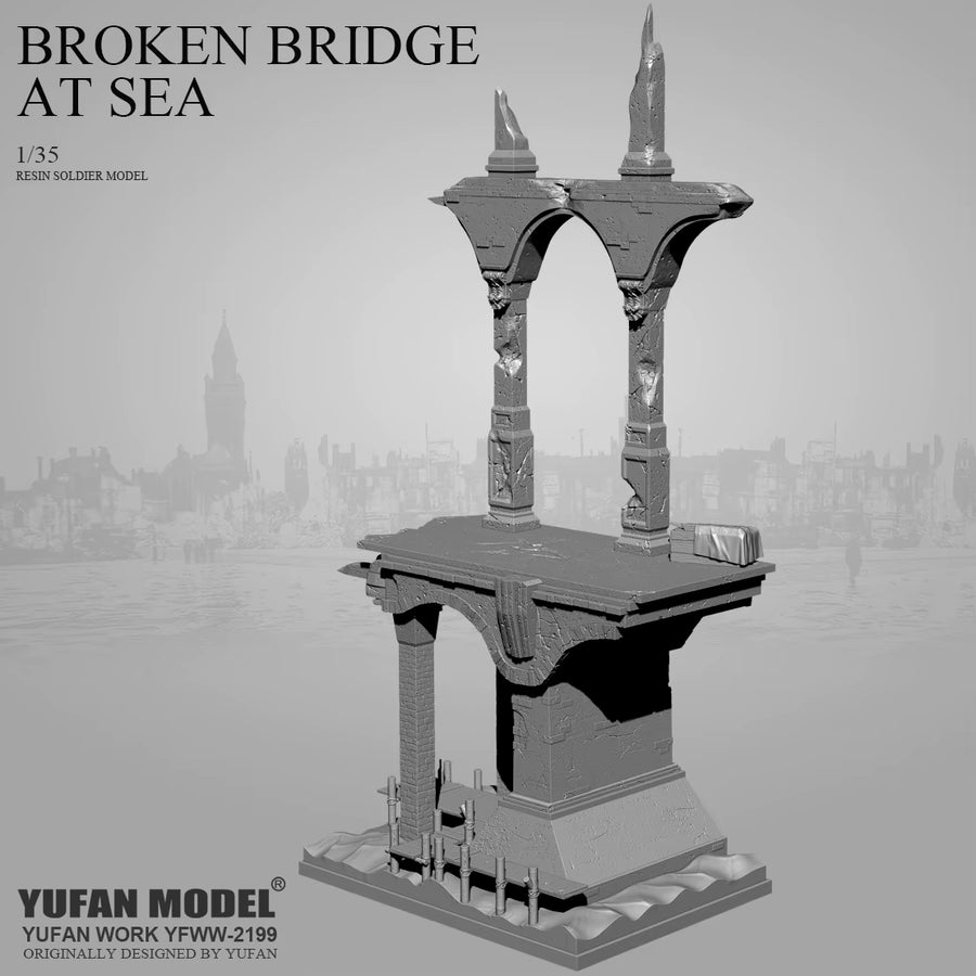 Fantasy Ruined Tower with Columns 1/35 Resin Diorama Model Kit - resin model view 2