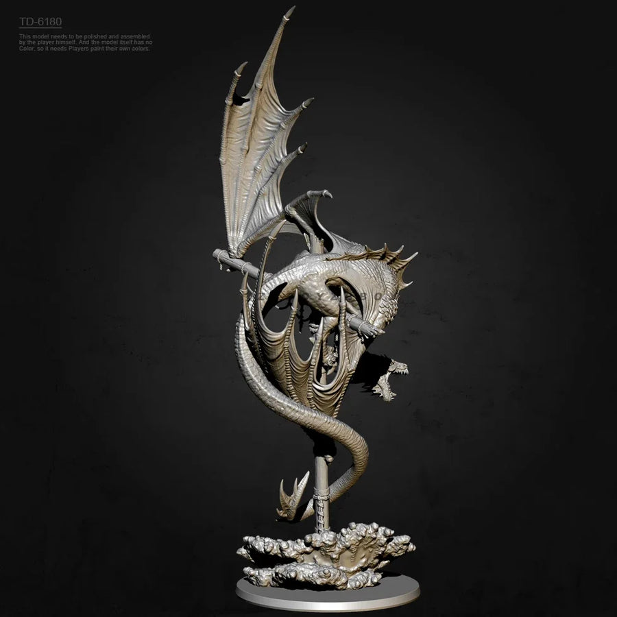 H90Mm 120Mm 150Mm Resin Model Kits Figure Colorless and Self-Assembled Dragon（3D Printing ） TD-6180/3D