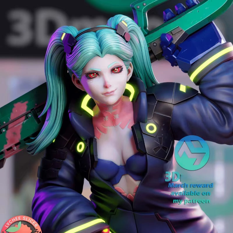 Sci-Fi Female Cyberpunk Assassin with Gauss Rifle 1/24 Resin Figure Kit - resin model view 2