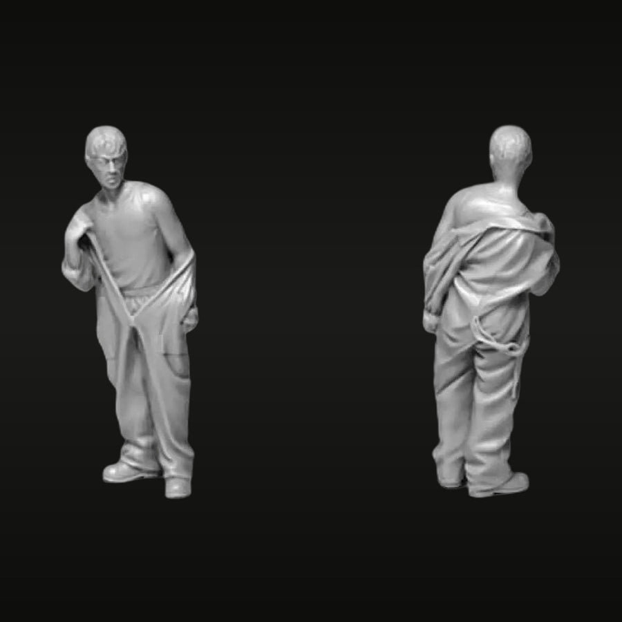 1/35 Shirtless Worker Figures (Resin Figure) - unpainted resin model kit