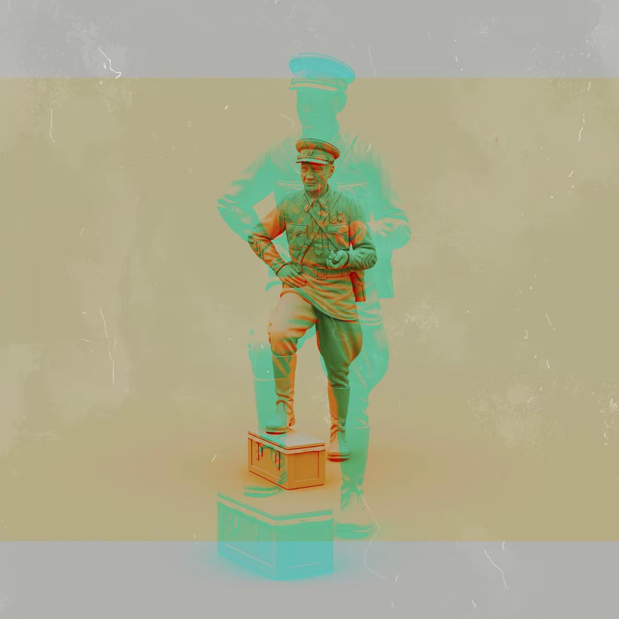 Soviet Red Army Officer with Peaked Cap and Medals 1/35 Resin Figure Kit - resin model view 2