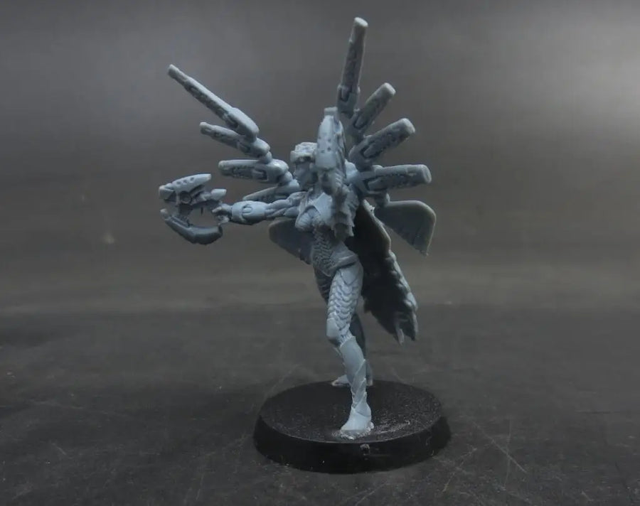 Sci-Fi Female Warrior Ko Dali Dual Weapons Red Armor 75mm Resin Figure - resin model view 4