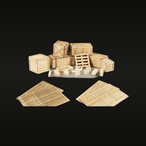 Wooden Cargo Crates & Ammunition Boxes 1/35 Resin Diorama Kit Set