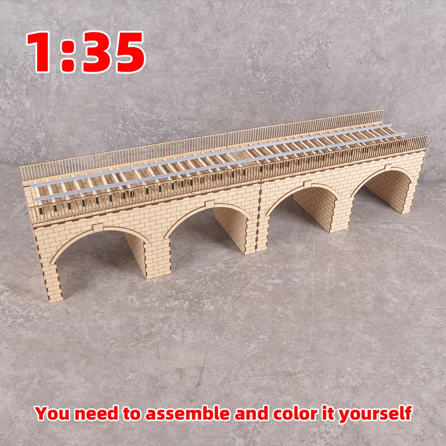 Assembly Architectural Model Sand Table Bridge Wooden Bridge Steel Bridge RAILWAY BRIDGE Diorama Scale Model Kit 1/35