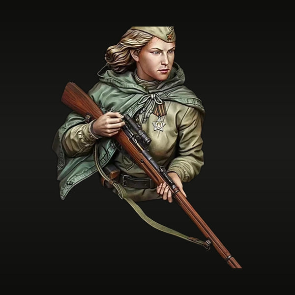 WWII Soviet Red Army Female Sniper 1/10 Resin Bust Kit
