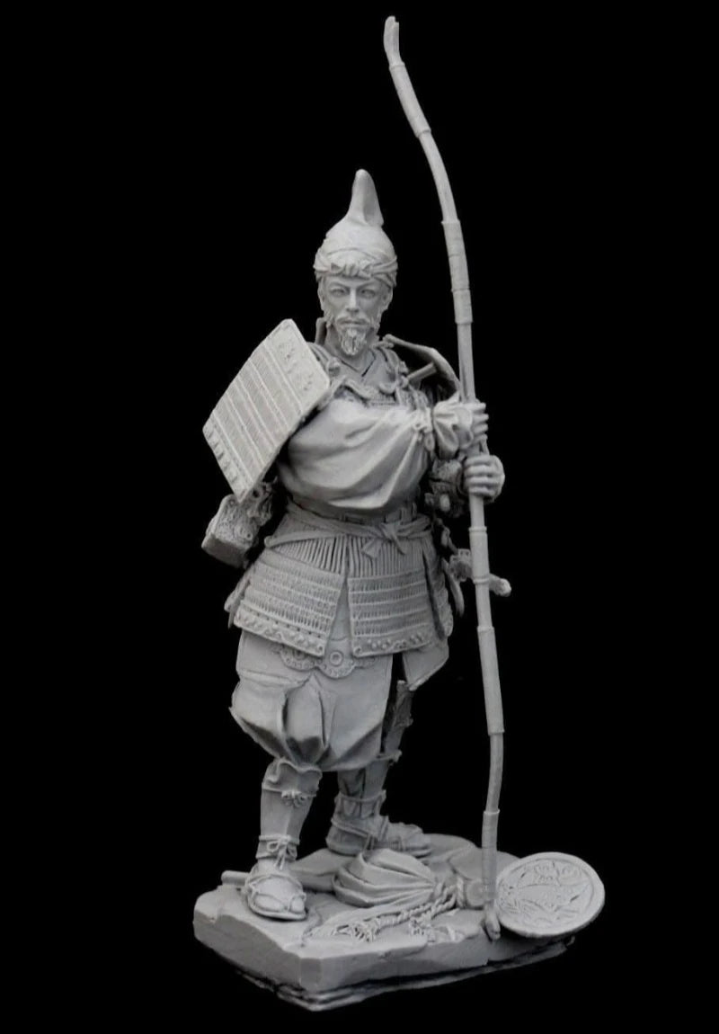 1/24 Scale 75Mm Die-Cast Resin Figure Model Kit Ancient Japanese Samurai Hobby Miniature Toys Unassembled Unpainted DIY Diorama