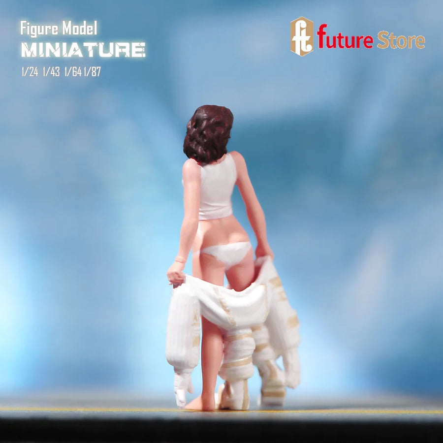Sci-Fi Pinup Female Warrior Removing Suit 75mm Resin Figure Kit - resin model view 5