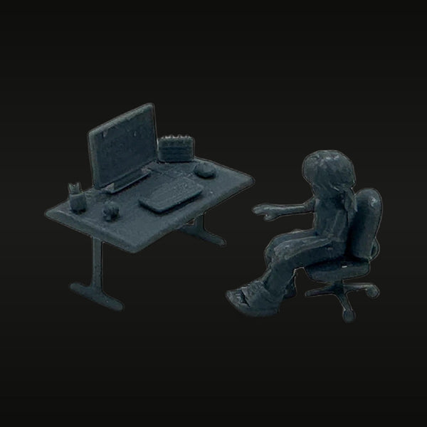 Computer Desk Diorama Set 1/87 Resin Terrain Kit